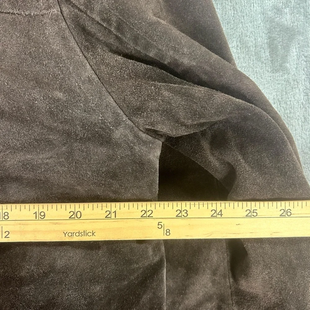 J.Crew Coat Mens Medium Brown Suede Leather Overcoat Wool Lined Single Breasted
